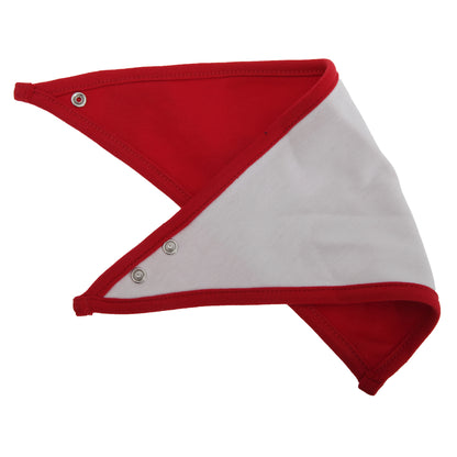 White-Red - Front - Babybugz Baby Plain Bandana Bib (Pack of 2)