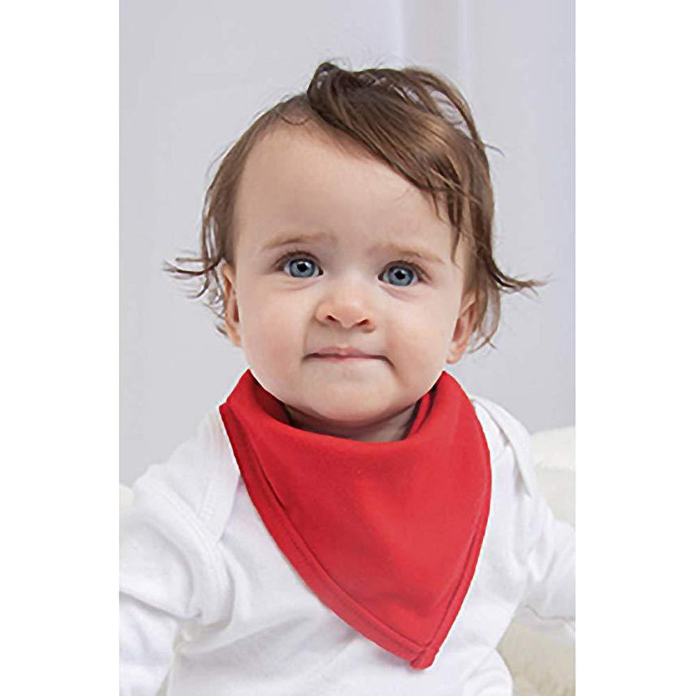White-Red - Lifestyle - Babybugz Baby Plain Bandana Bib (Pack of 2)