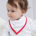 White-Red - Pack Shot - Babybugz Baby Plain Bandana Bib (Pack of 2)