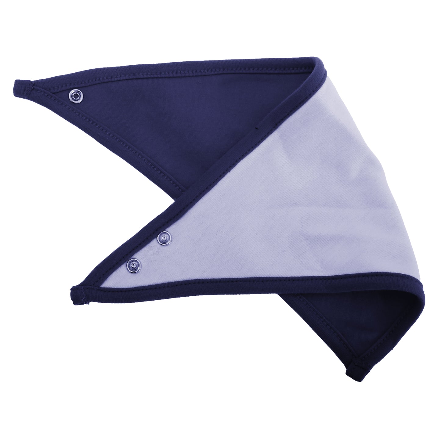 White-Nautical Navy - Front - Babybugz Baby Plain Bandana Bib (Pack of 2)