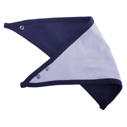 White-Nautical Navy - Front - Babybugz Baby Plain Bandana Bib (Pack of 2)