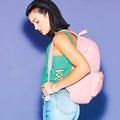 Powder Pink - Back - Bagbase Mini Essential Backpack-Rucksack Bag (Pack of 2)