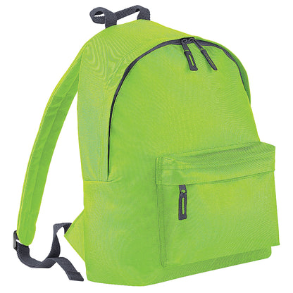 Lime-graphite - Front - Bagbase Fashion Backpack - Rucksack (18 Litres) (Pack Of 2)