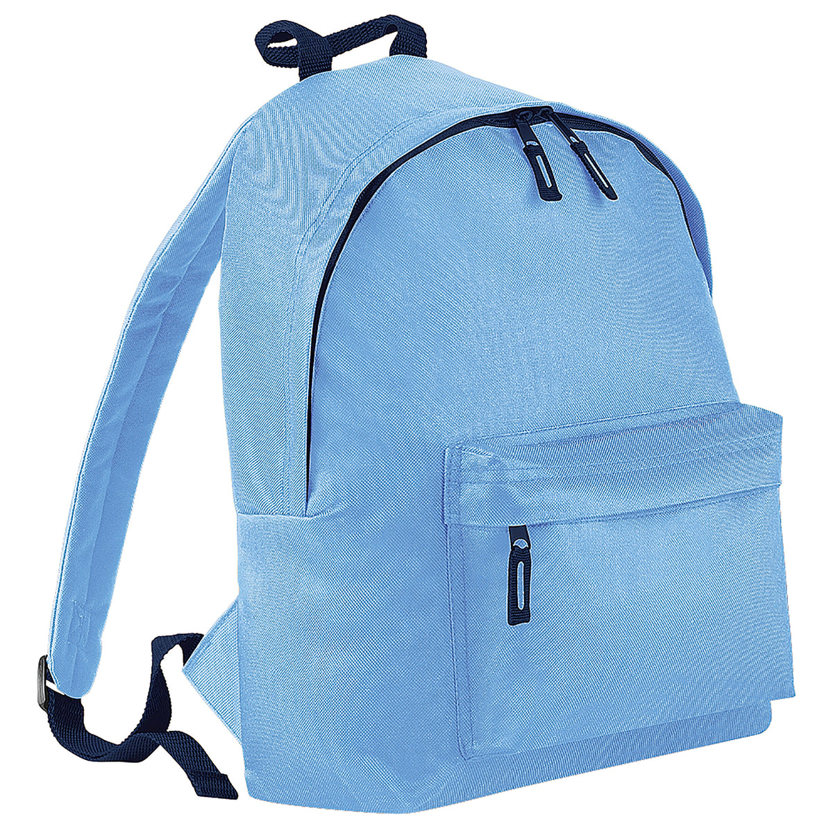 Sky Blue-French Navy - Front - Bagbase Fashion Backpack - Rucksack (18 Litres) (Pack Of 2)