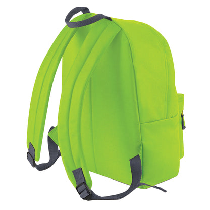 Lime-graphite - Back - Bagbase Junior Fashion Backpack - Rucksack (14 Litres) (Pack of 2)