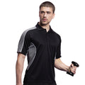 Black-Grey - Back - Gamegear® Cooltex Active Mens Short Sleeve Polo Shirt