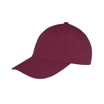 Burgundy - Front - Result Unisex Core Memphis 6 Panel Baseball Cap (Pack of 2)