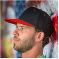 Black-Red - Back - Result Unisex Core Bronx Original Flat Peak Snapback Dual Colour Cap (Pack of 2)