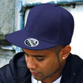 Navy Blue - Back - Result Unisex Core Bronx Original Flat Peak Snapback Solid Colour Cap (Pack of 2)