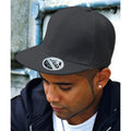 Black - Back - Result Unisex Core Bronx Original Flat Peak Snapback Solid Colour Cap (Pack of 2)