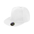 White - Front - Result Unisex Core Bronx Original Flat Peak Snapback Solid Colour Cap (Pack of 2)