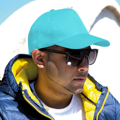 Aqua - Back - Result Unisex Core Boston 5 Panel Printers Baseball Cap (Pack Of 2)