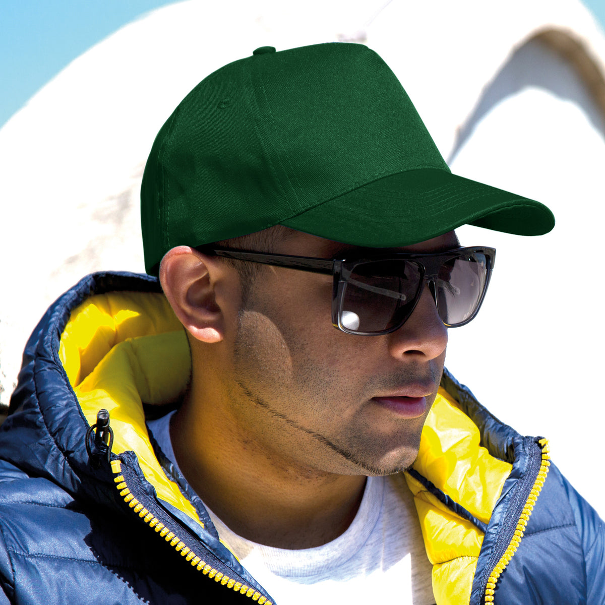 Bottle Green - Back - Result Unisex Core Boston 5 Panel Printers Baseball Cap (Pack Of 2)