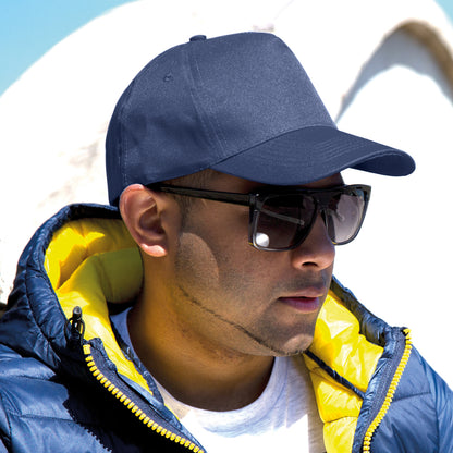 Navy Blue - Back - Result Unisex Core Boston 5 Panel Printers Baseball Cap (Pack Of 2)