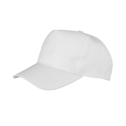 White - Front - Result Unisex Core Boston 5 Panel Printers Baseball Cap (Pack Of 2)