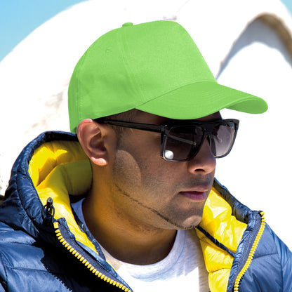 Lime - Back - Result Unisex Core Boston 5 Panel Printers Baseball Cap (Pack Of 2)