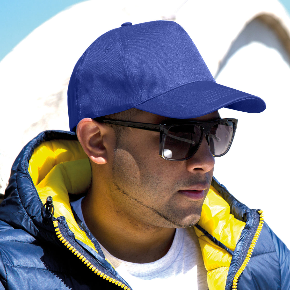 Royal - Back - Result Unisex Core Boston 5 Panel Printers Baseball Cap (Pack Of 2)