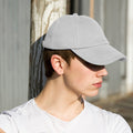 White - Back - Result Unisex Low Profile Heavy Brushed Cotton Baseball Cap (Pack of 2)