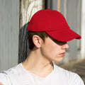 Red - Back - Result Unisex Low Profile Heavy Brushed Cotton Baseball Cap (Pack of 2)
