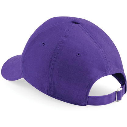 Purple-White - Side - Beechfield Adults Unisex Athleisure Cotton Baseball Cap (Pack of 2)