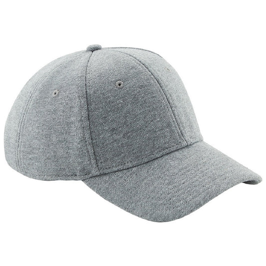 Heather Grey - Front - Beechfield Unisex Jersey Athleisure Baseball Cap (Pack of 2)