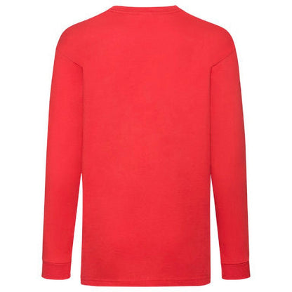 Red - Back - Fruit Of The Loom Childrens-Kids Long Sleeve T-Shirt (Pack of 2)