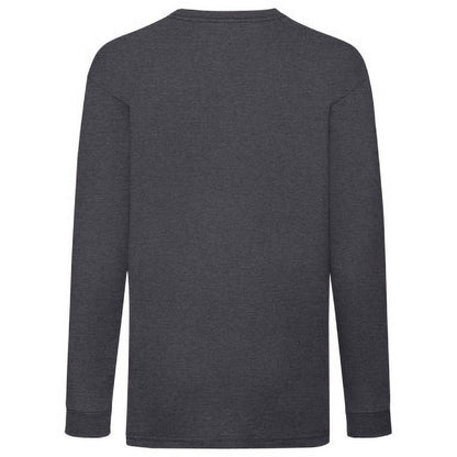 Dark Heather - Back - Fruit Of The Loom Childrens-Kids Long Sleeve T-Shirt (Pack of 2)