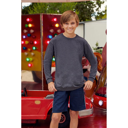 Dark Heather - Lifestyle - Fruit Of The Loom Childrens-Kids Long Sleeve T-Shirt (Pack of 2)