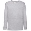 Heather Grey - Front - Fruit Of The Loom Childrens-Kids Long Sleeve T-Shirt (Pack of 2)