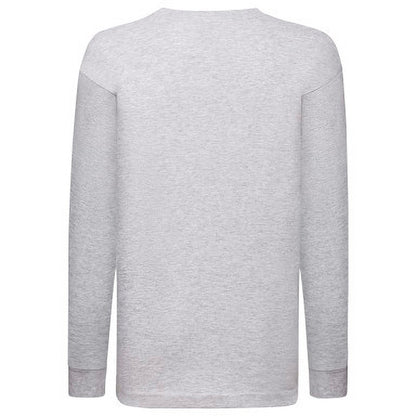 Heather Grey - Back - Fruit Of The Loom Childrens-Kids Long Sleeve T-Shirt (Pack of 2)