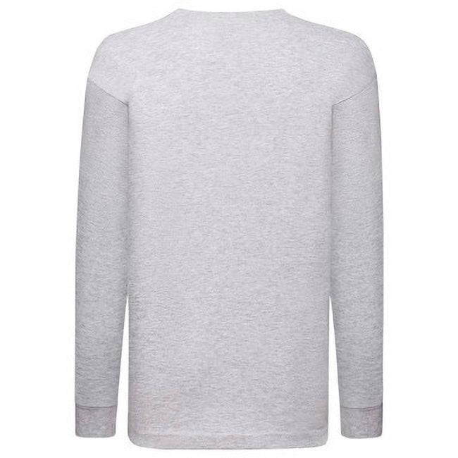 Heather Grey - Back - Fruit Of The Loom Childrens-Kids Long Sleeve T-Shirt (Pack of 2)