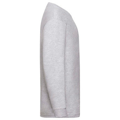 Heather Grey - Side - Fruit Of The Loom Childrens-Kids Long Sleeve T-Shirt (Pack of 2)