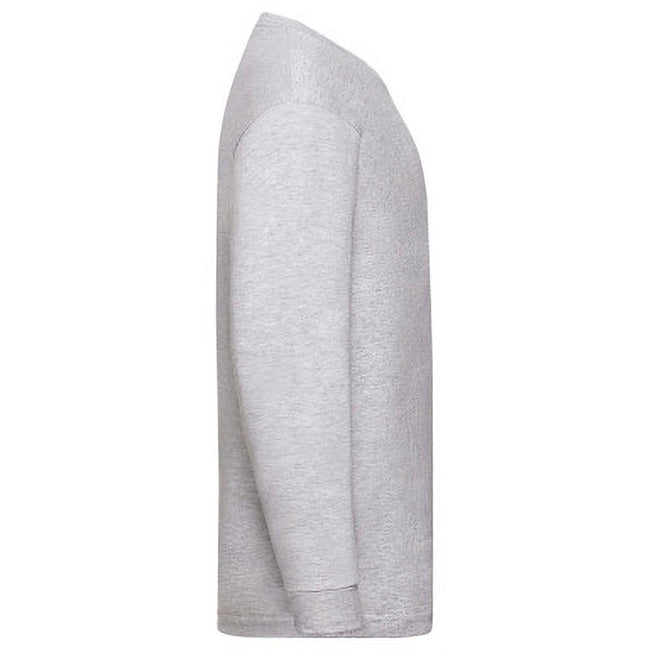 Heather Grey - Side - Fruit Of The Loom Childrens-Kids Long Sleeve T-Shirt (Pack of 2)