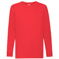 Red - Front - Fruit Of The Loom Childrens-Kids Long Sleeve T-Shirt (Pack of 2)