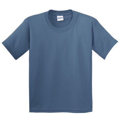 Indigo Blue - Front - Gildan Childrens Unisex Soft Style T-Shirt (Pack Of 2)