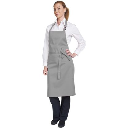 Light Grey - Back - Dennys Multicoloured Bib Apron 28x36ins (Pack of 2)