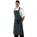 Black-White - Back - Dennys Unisex Cotton Striped Workwear Butchers Apron (Pack of 2)