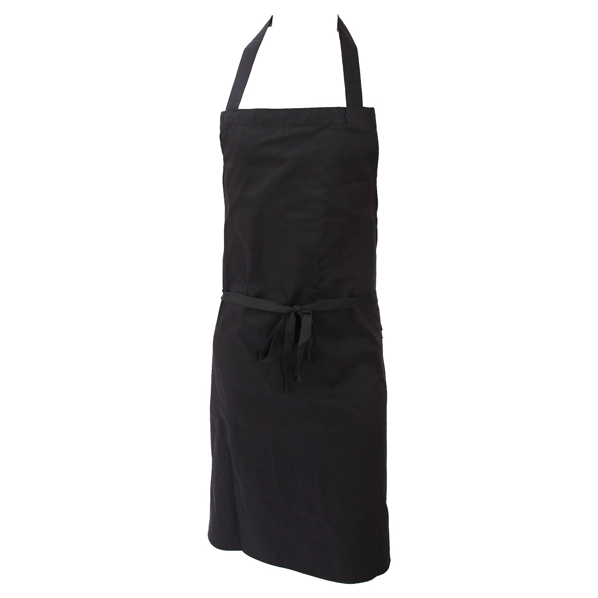 Black - Front - Dennys Unisex Polycotton Bib Workwear Apron Without Pocket (Pack of 2)