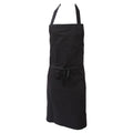 Black - Front - Dennys Unisex Polycotton Bib Workwear Apron Without Pocket (Pack of 2)