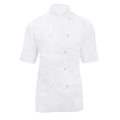 White - Front - Dennys Ladies-Womens Short Sleeve Chefs Jacket - Chefswear (Pack of 2)
