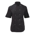 Black - Front - Dennys Womens-Ladies Economy Short Sleeve Chefs Jacket - Chefswear (Pack of 2)