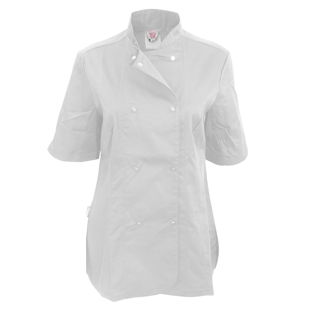 White - Front - Dennys Womens-Ladies Short Sleeve Fitted Chef Jacket (Pack of 2)
