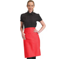 Red - Back - Dennys Adults Unisex Catering Waist Apron With Pocket (Pack of 2)