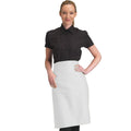 White - Back - Dennys Adults Unisex Catering Waist Apron With Pocket (Pack of 2)