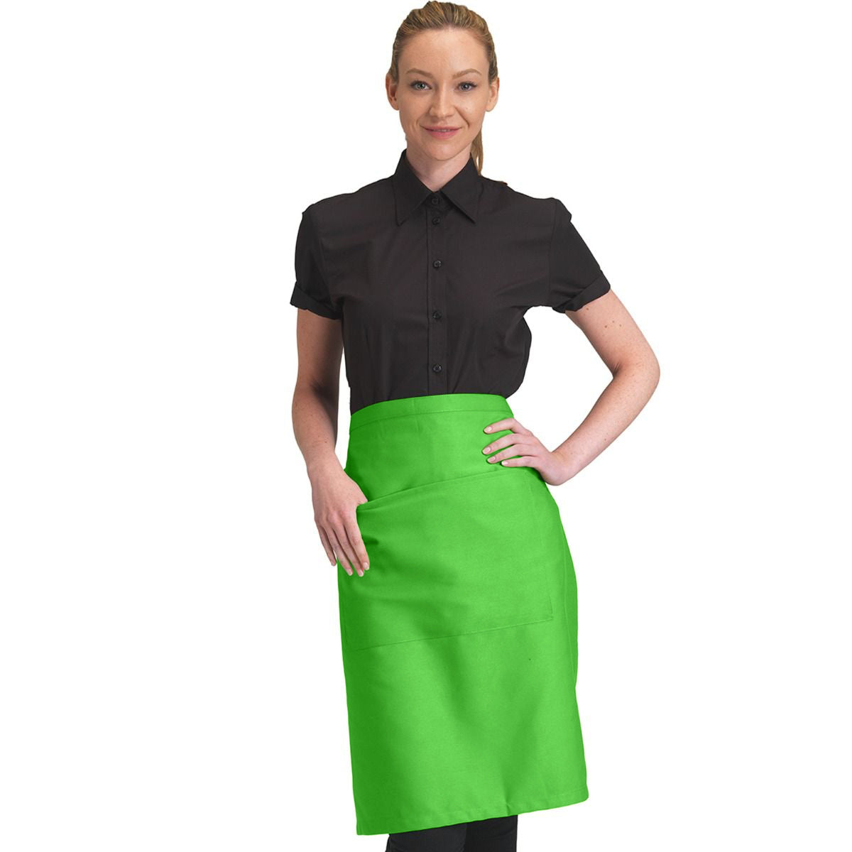 Zest - Back - Dennys Adults Unisex Catering Waist Apron With Pocket (Pack of 2)