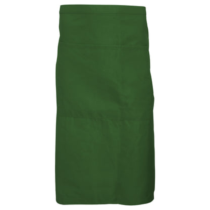 Bottle Green - Front - Dennys Adults Unisex Catering Waist Apron With Pocket (Pack of 2)