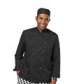 Black - Back - Dennys Mens Economy Long Sleeve Chefs Jacket - Chefswear (Pack of 2)