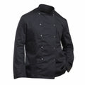 Black - Front - Dennys Mens Economy Long Sleeve Chefs Jacket - Chefswear (Pack of 2)