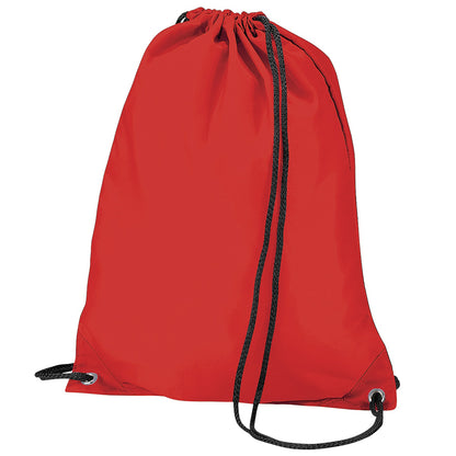 Red - Front - BagBase Budget Water Resistant Sports Gymsac Drawstring Bag (11 Litres) (Pack of 2)