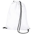 White - Front - BagBase Budget Water Resistant Sports Gymsac Drawstring Bag (11 Litres) (Pack of 2)
